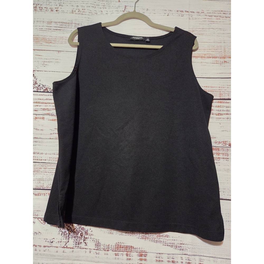 Notations Woman Black Sleeveless Shell Top Plus Size 1X  Made in USA Minimalist